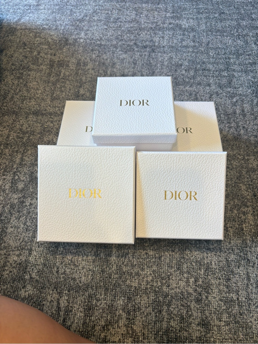 Dior White Boxes with Gold Logo -